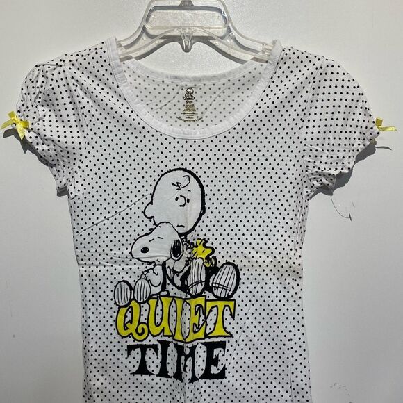 Peanuts Women's Multicolor Charlie Brown Snoopy Quiet Time T-Shirt Small NWOT - Picture 3 of 8